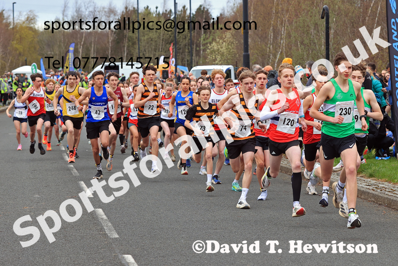 Boys and Girls Under-16s, 2026 Elswick Harriers Good Friday Road Relays and Young Athletes, Newburn,  Newcastle upon Tyne. Photo: David T. Hewitson/Sports for All Pics